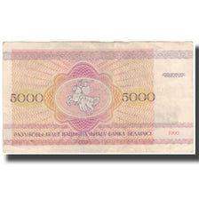Billet, Bélarus, 5000 Rublei, 1992, KM:12, TB+