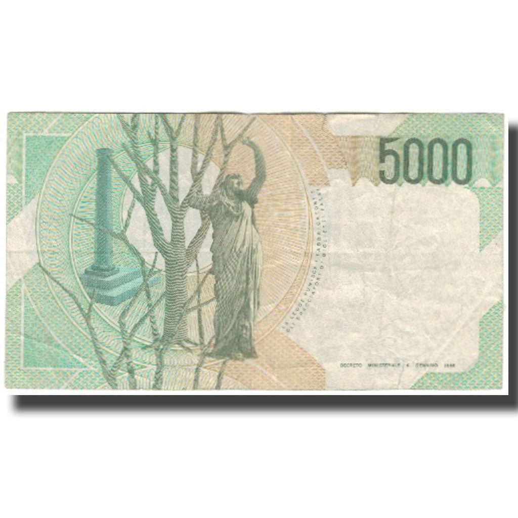 Biljet, Italië, 5000 Lire, KM:111b, TB+
