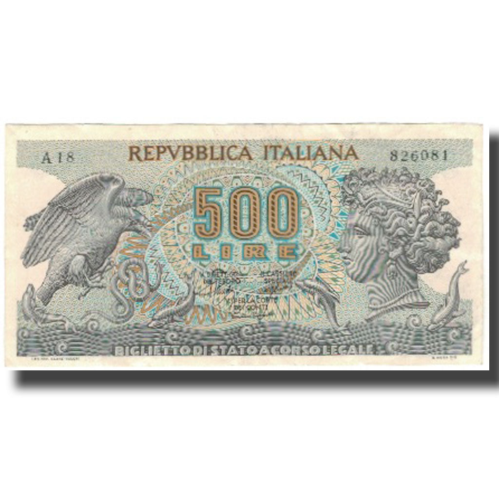 Banknote, Italy, 500 Lire, KM:93a, AU(50-53)