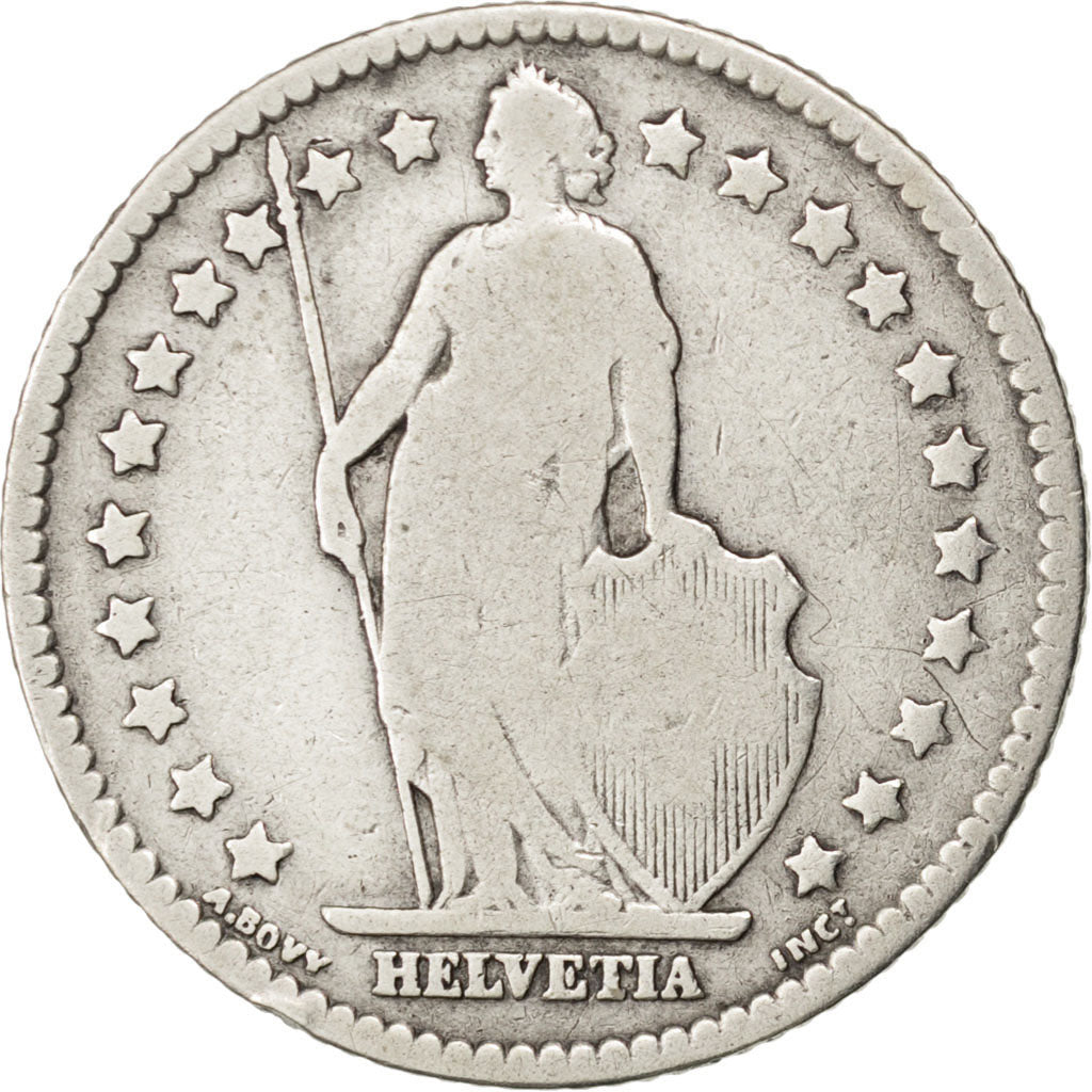 SWITZERLAND, Franc, 1894, Bern, KM #24, VF(20-25), Silver, 23.2, 4.83