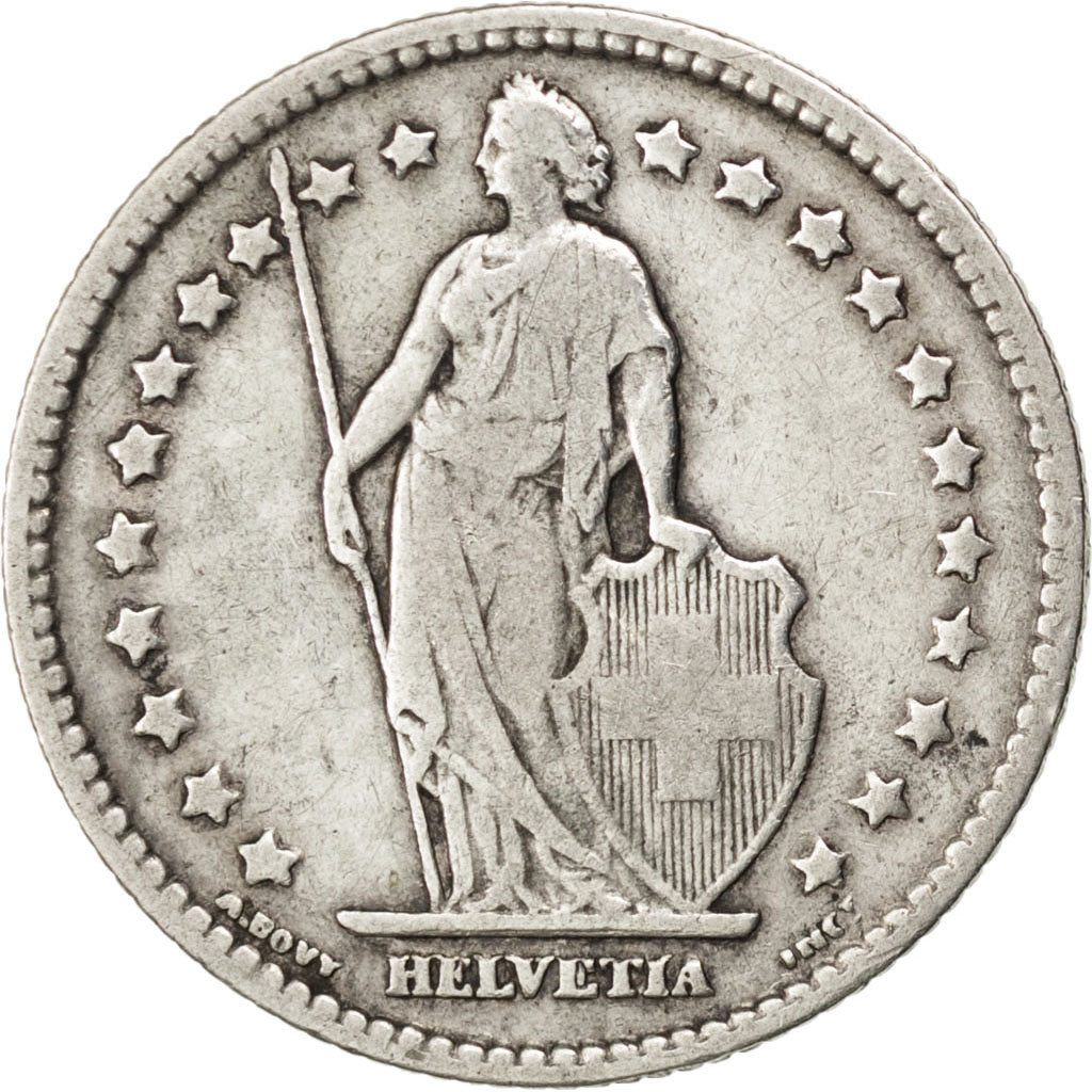 SWITZERLAND, Franc, 1899, Bern, KM #24, VF(30-35), Silver, 23.2, 4.86