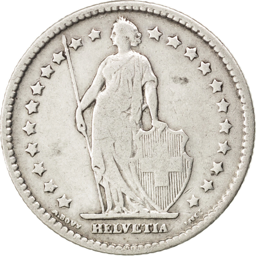 SWITZERLAND, Franc, 1900, Bern, KM #24, VF(30-35), Silver, 23.2, 4.88