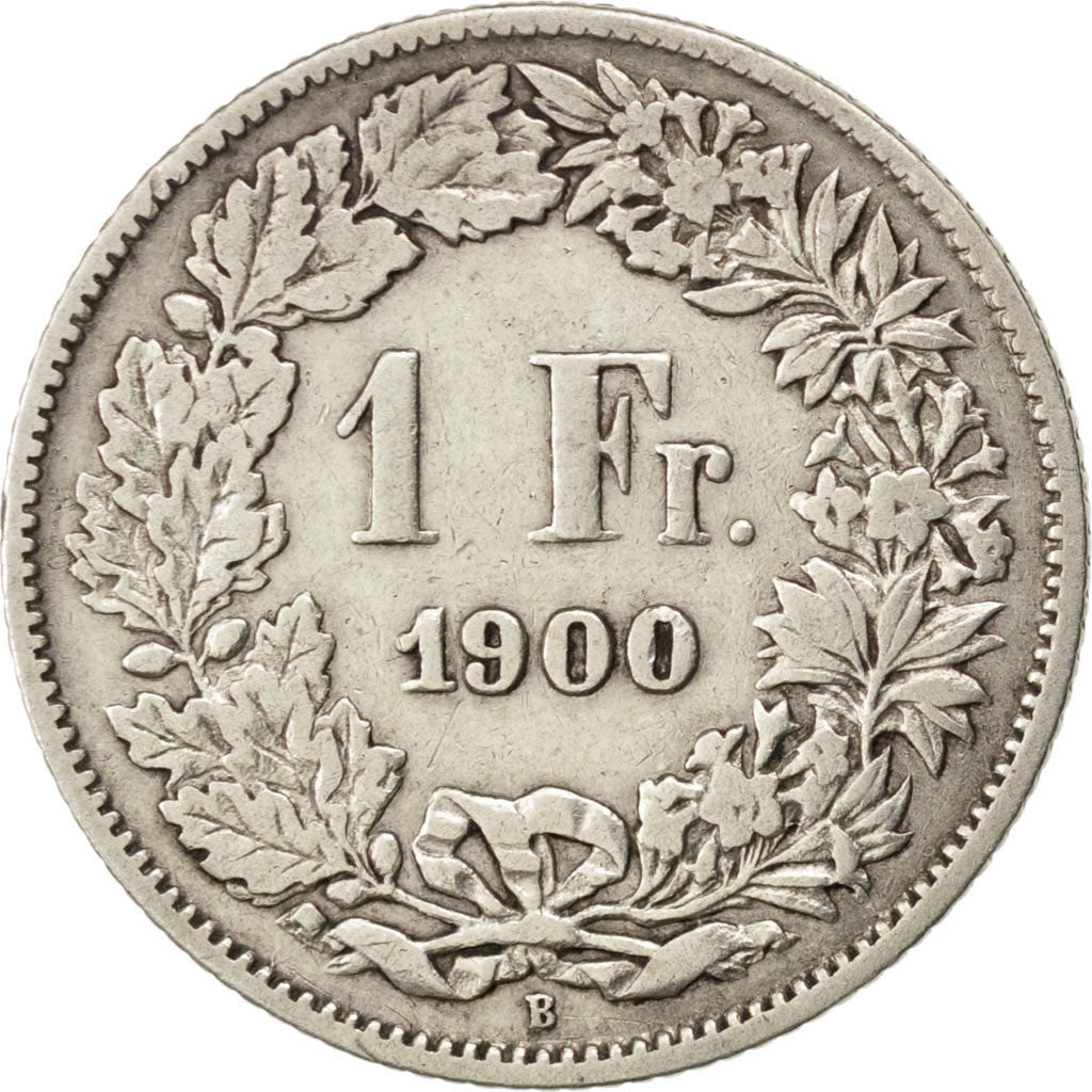 SWITZERLAND, Franc, 1900, Bern, KM #24, VF(30-35), Silver, 23.2, 4.88