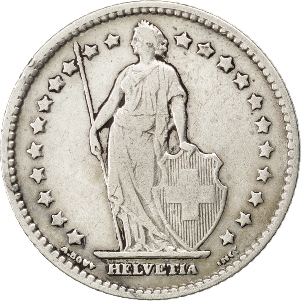 SWITZERLAND, Franc, 1901, Bern, KM #24, VF(30-35), Silver, 23.2, 4.94