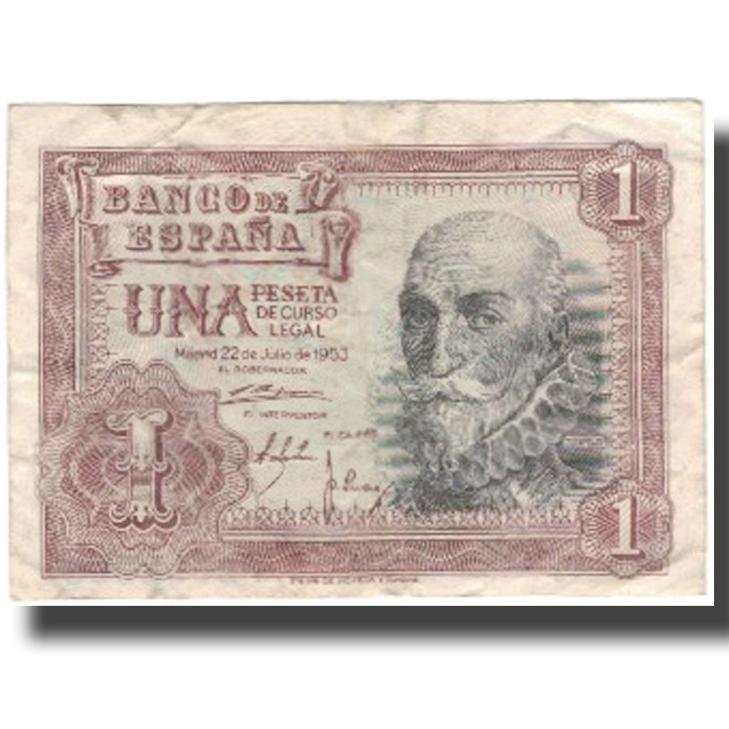 Banknote, Spain, 1 Peseta, 1953-07-22, KM:144a, VF(30-35)