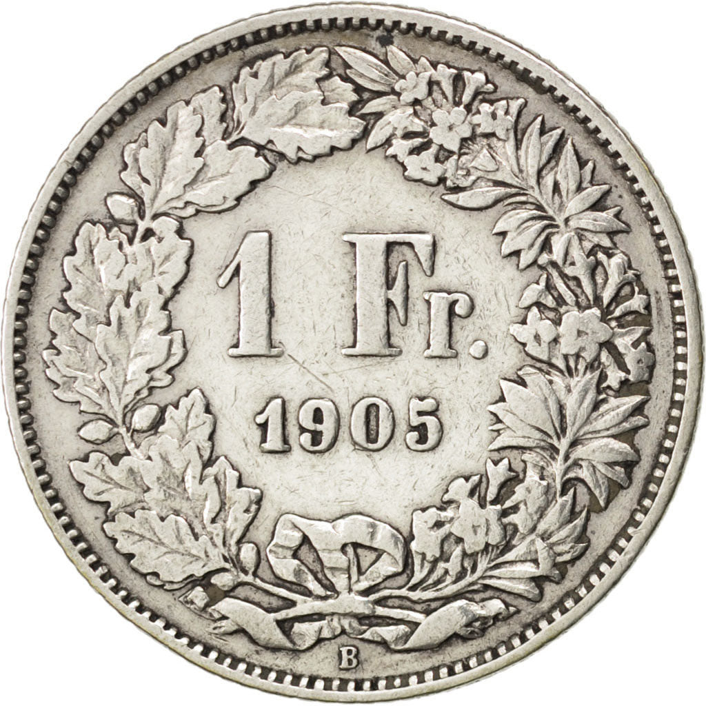 SWITZERLAND, Franc, 1905, Bern, KM #24, VF(30-35), Silver, 23.2, 4.90