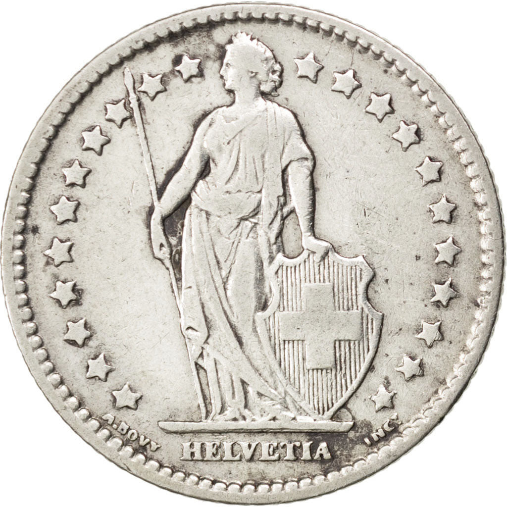 SWITZERLAND, Franc, 1906, Bern, KM #24, EF(40-45), Silver, 23.2, 4.93