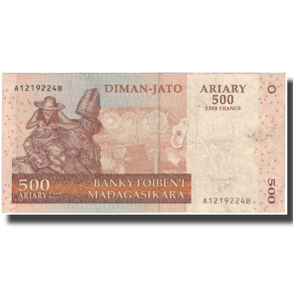 Biljet, Madagascar, 500 Ariary, 2004, KM:88a, TB+