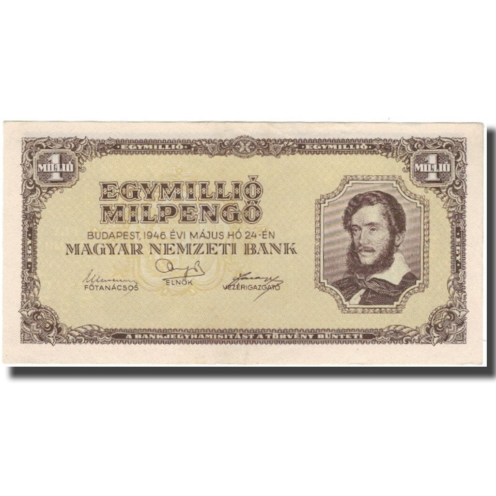 Banknote, Hungary, 1 Million Milpengö, 1946, KM:128, AU(50-53)