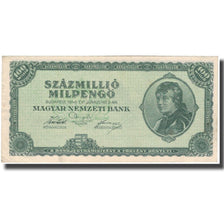 Billet, Hongrie, 100 Million Milpengö, 1946, KM:130, TTB+