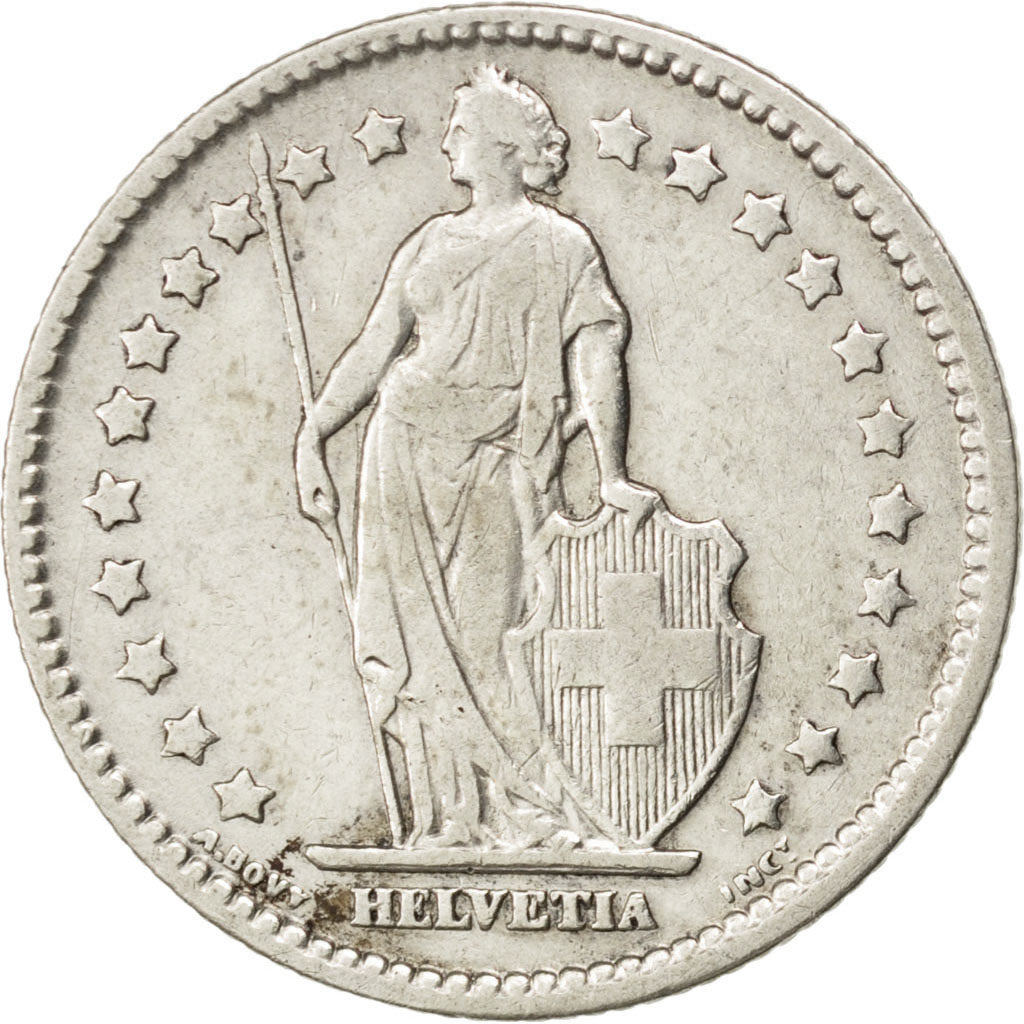 SWITZERLAND, Franc, 1907, Bern, KM #24, EF(40-45), Silver, 23.2, 4.94