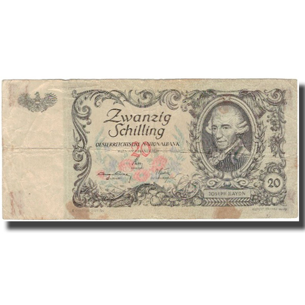 Billete, 20 Schilling, Austria, KM:129a, RC+