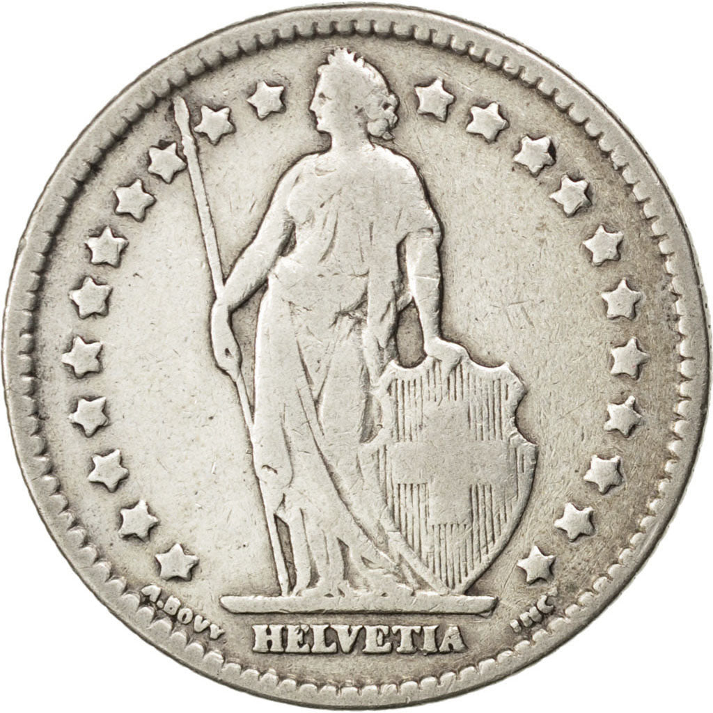 SWITZERLAND, Franc, 1911, Bern, KM #24, VF(30-35), Silver, 23.2, 4.84