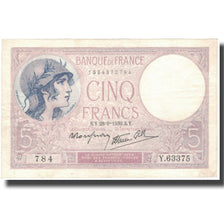 France, 5 Francs, Violet, 1939-09-28, EF(40-45), Fayette:4.10, KM:83