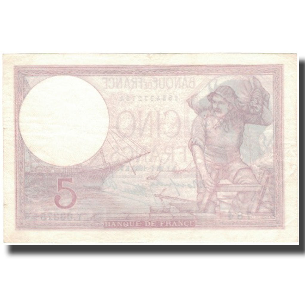 França, 5 Francs, Violet, 1939-09-28, EF(40-45), Fayette:4.10, KM:83