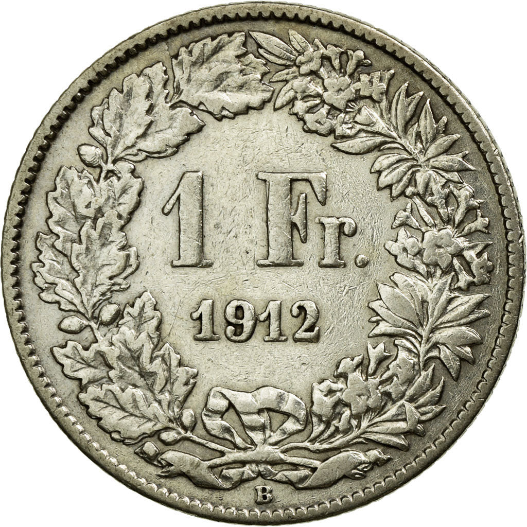 Coin, Switzerland, Franc, 1912, Bern, VF(30-35), Silver, KM:24