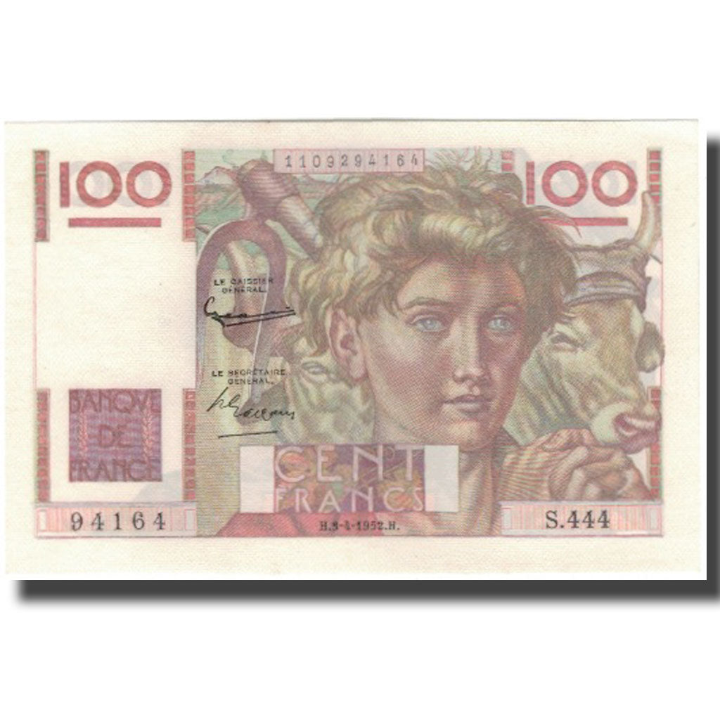 Frankreich, 100 Francs, Jeune Paysan, 1952-04-03, UNZ, Fayette:28.32, KM:128d