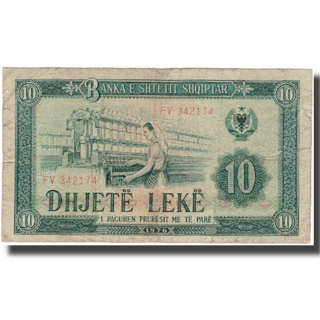 Banknote, Albania, 10 Lekë, 1976, KM:43a, F(12-15)