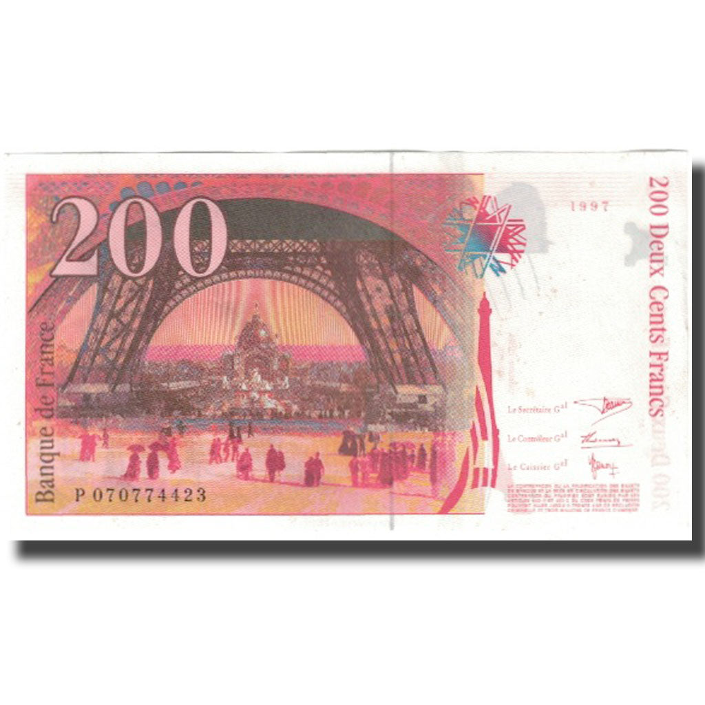 France, 200 Francs, Eiffel, 1997, AU(55-58), Fayette:75.4b, KM:159b