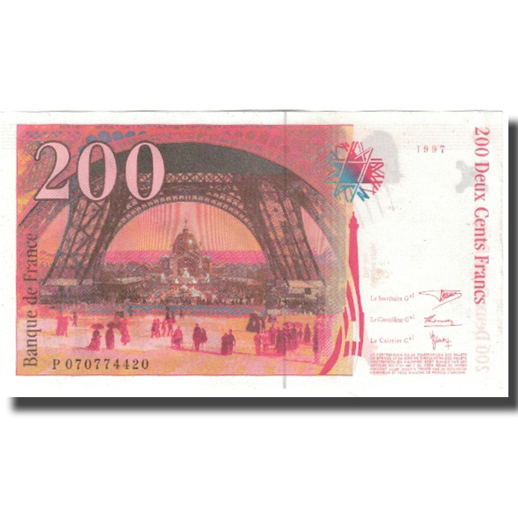 France, 200 Francs, Eiffel, 1997, AU(55-58), Fayette:75.4b, KM:159b