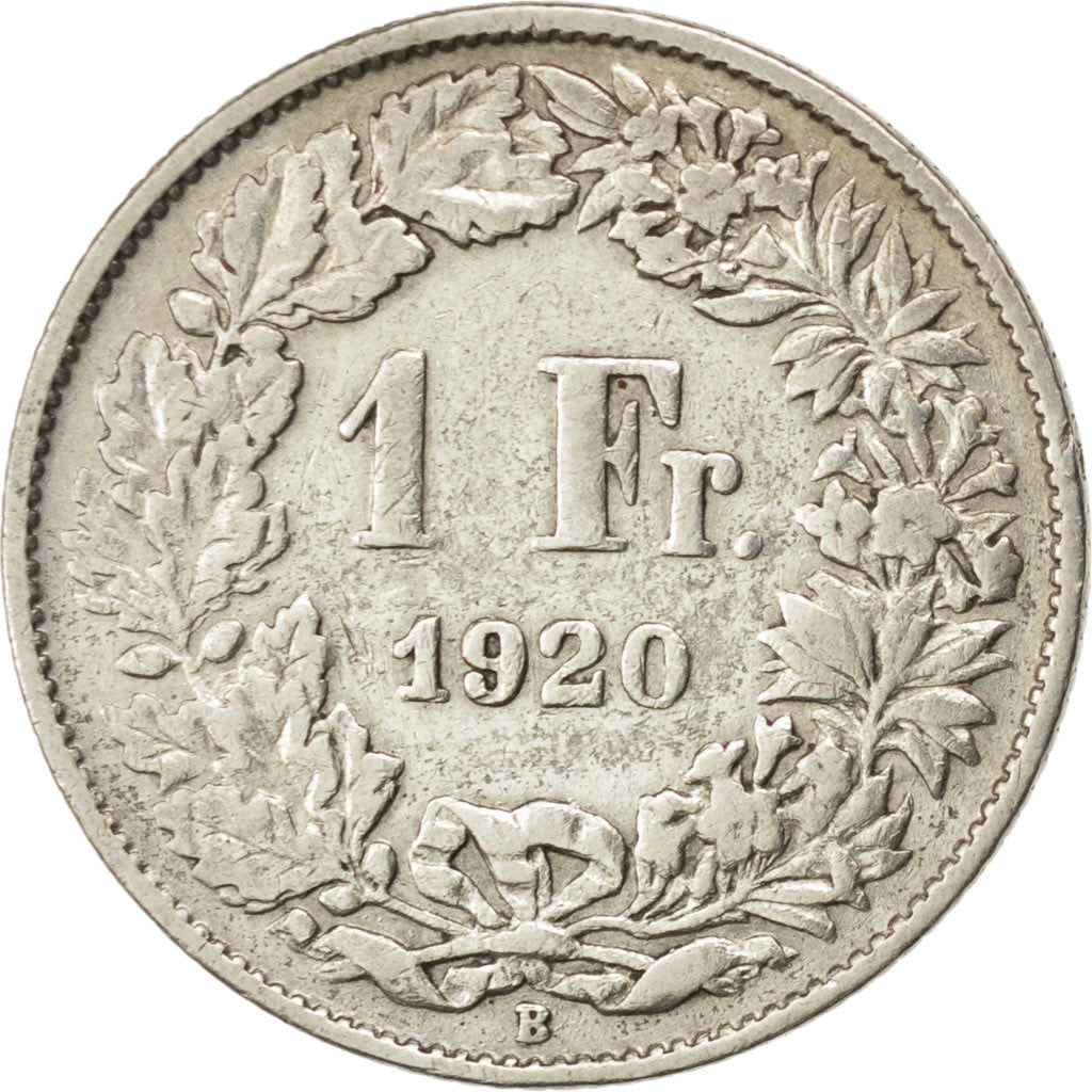 Coin, Switzerland, Franc, 1920, Bern, VF(30-35), Silver, KM:24
