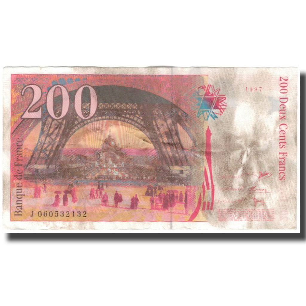 France, 200 Francs, Eiffel, 1997, VF(20-25), Fayette:75.4b, KM:159b