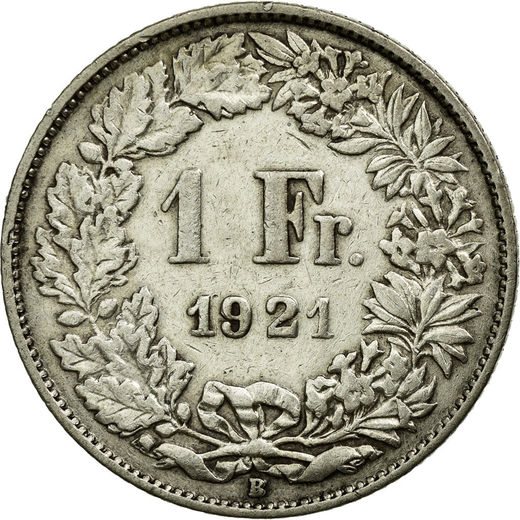 Coin, Switzerland, Franc, 1921, Bern, EF(40-45), Silver, KM:24