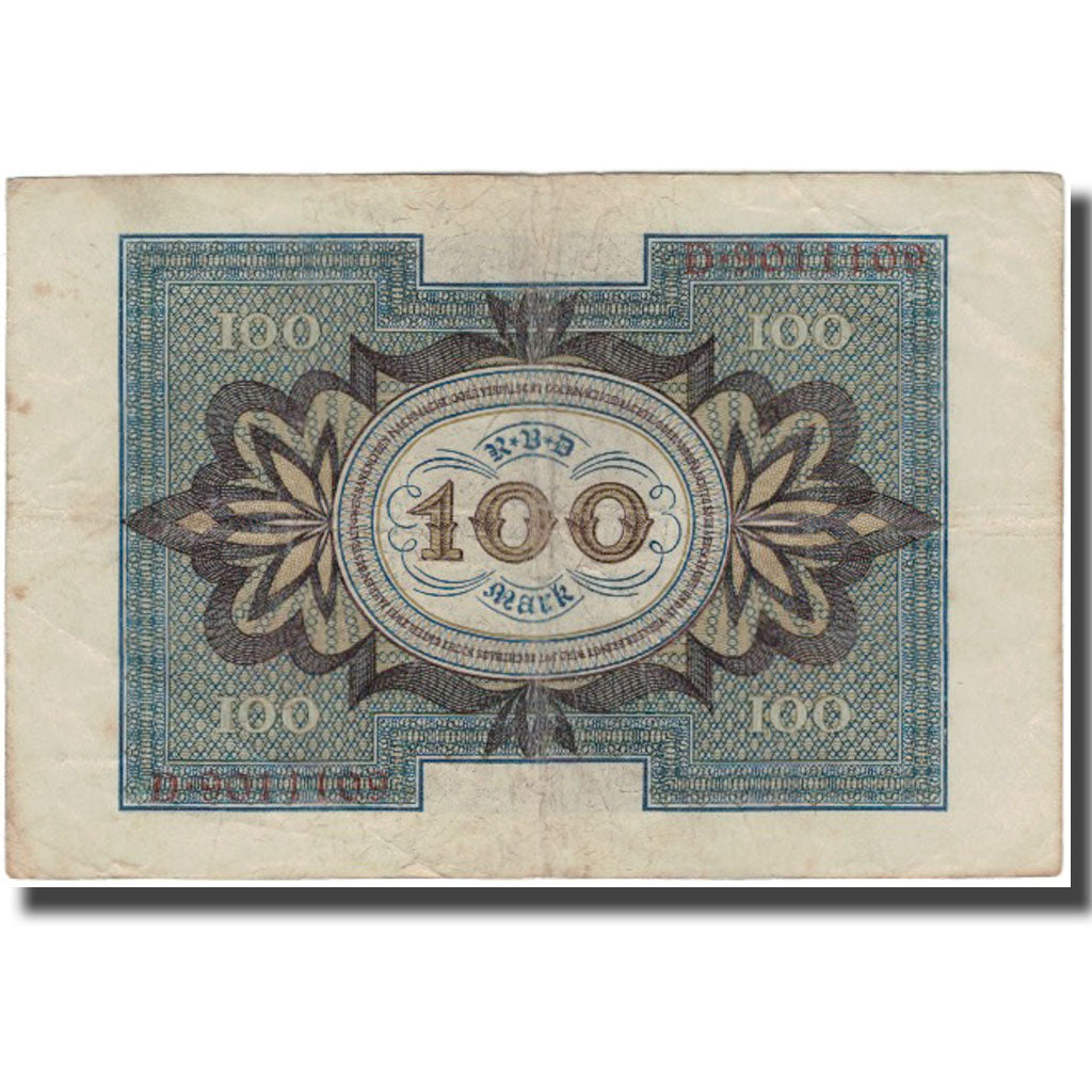 Geldschein, Deutschland, 100 Mark, KM:69a, S+