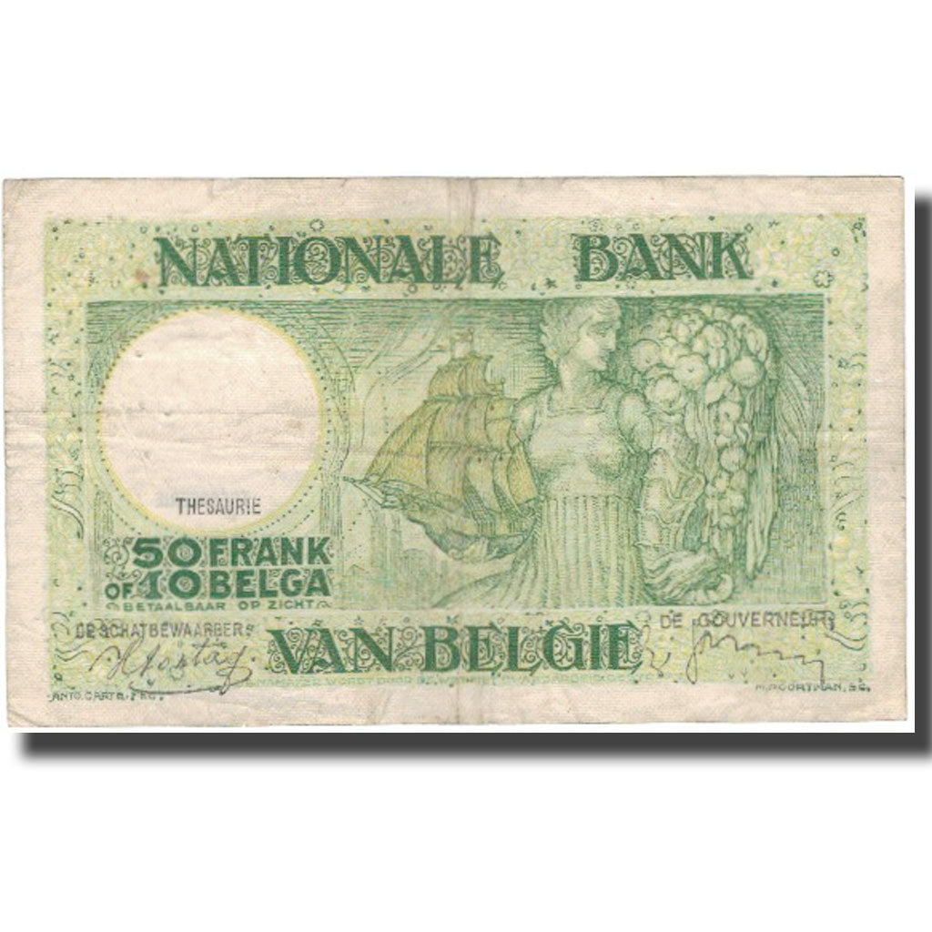 Billet, Belgique, 50 Francs-10 Belgas, 1938-06-13, KM:106, TB