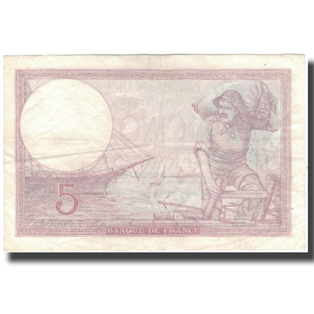 Francia, 5 Francs, Violet, 1939-08-10, BB, Fayette:4.5, KM:83