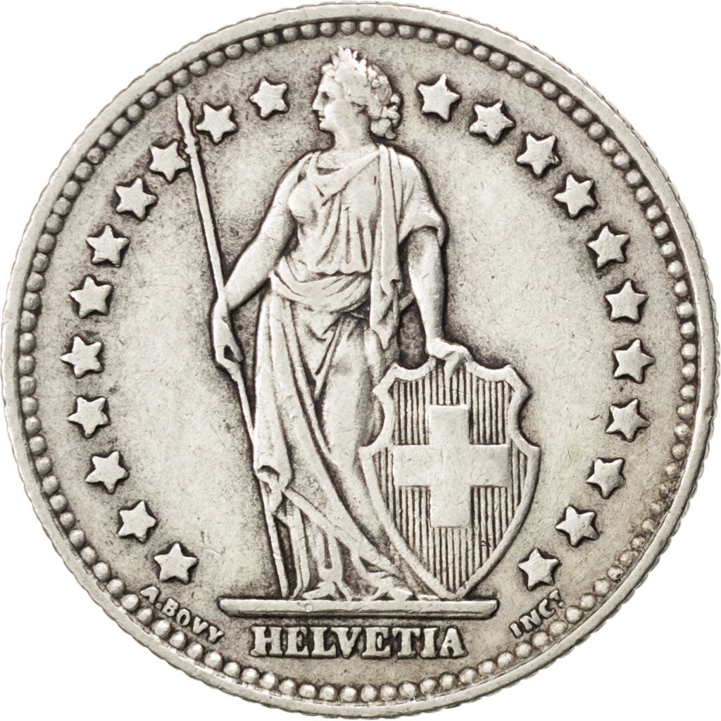SWITZERLAND, Franc, 1934, Bern, KM #24, EF(40-45), Silver, 23.2, 4.98