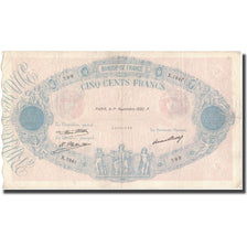 França, 500 Francs, Bleu et Rose, 1932-09-01, VG(8-10), Fayette:30.35, KM:66l