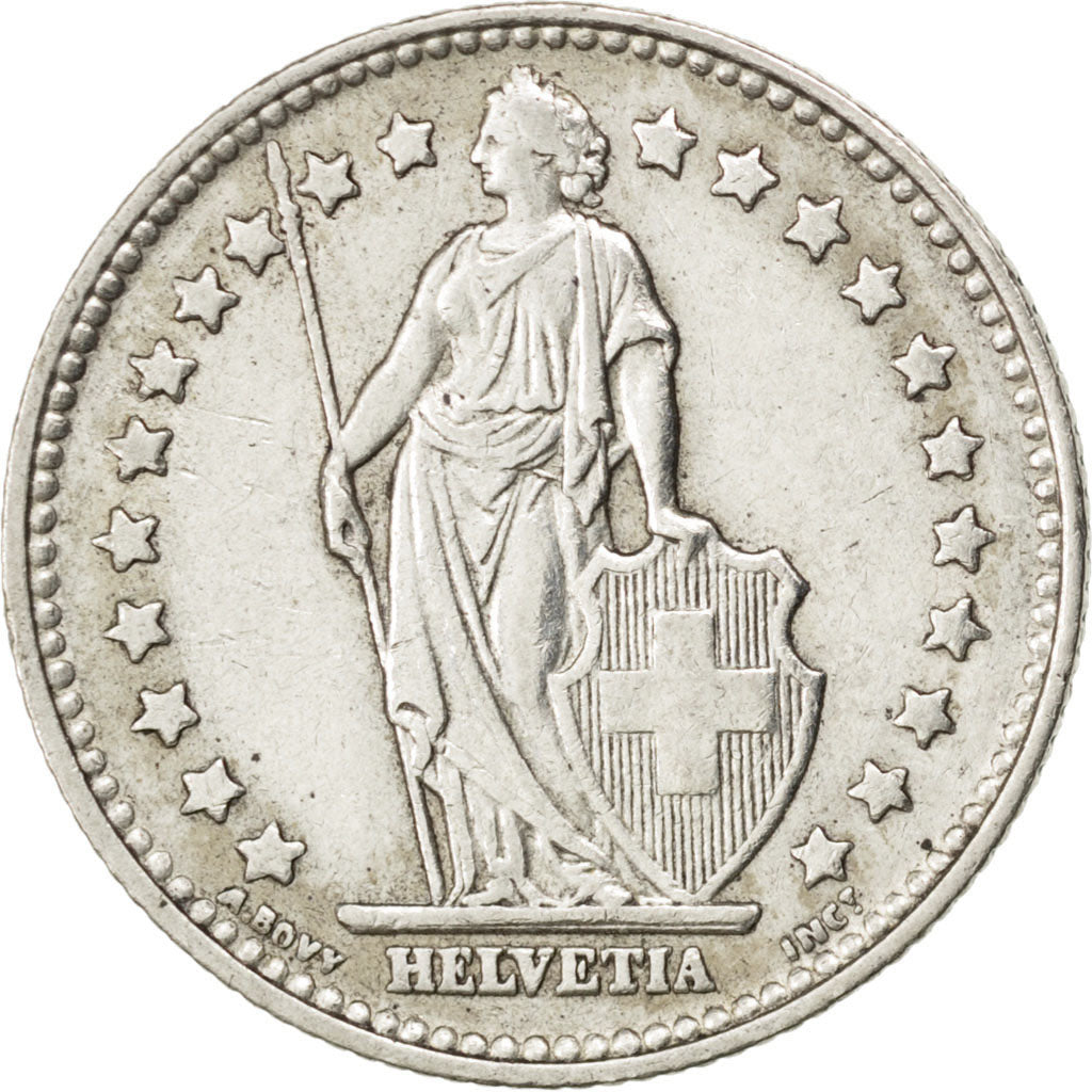 SWITZERLAND, Franc, 1953, Bern, KM #24, AU(50-53), Silver, 23.2, 5.00