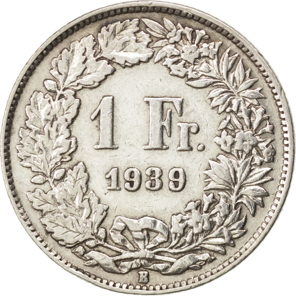 Coin, Switzerland, Franc, 1939, Bern, EF(40-45), Silver, KM:24