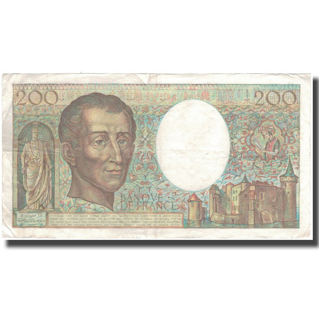 France, 200 Francs, Montesquieu, 1983, VF(20-25), Fayette:70.3, KM:155a