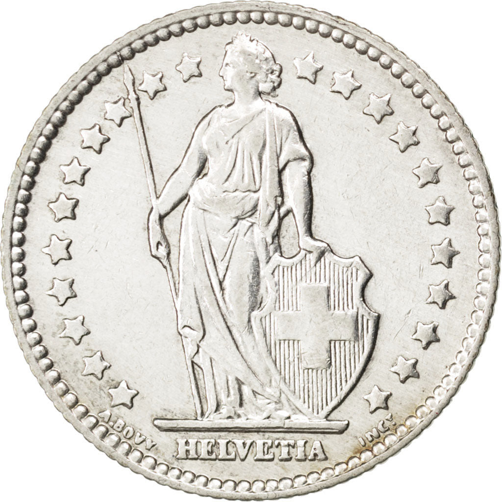 SWITZERLAND, Franc, 1940, Bern, KM #24, EF(40-45), Silver, 23.2, 4.93