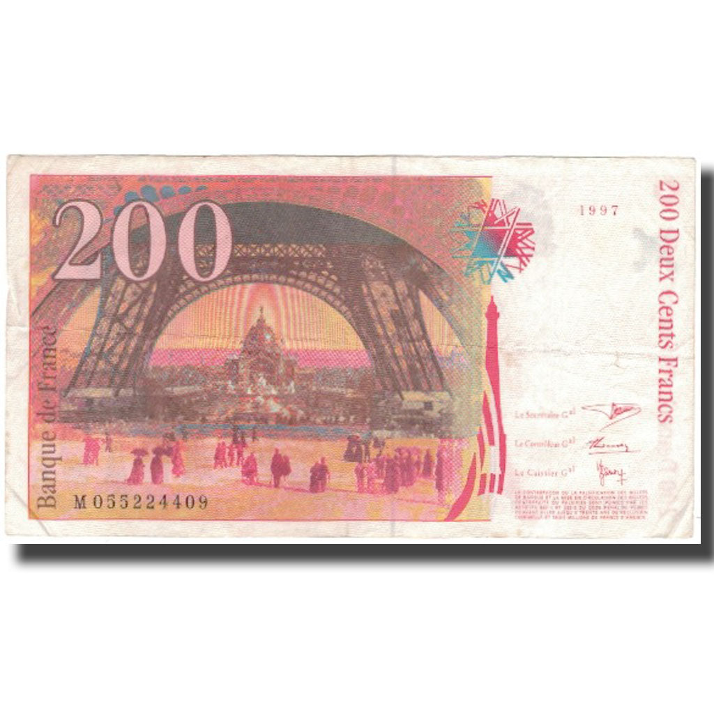 France, 200 Francs, Eiffel, 1997, VF(20-25), Fayette:75.4b, KM:159b