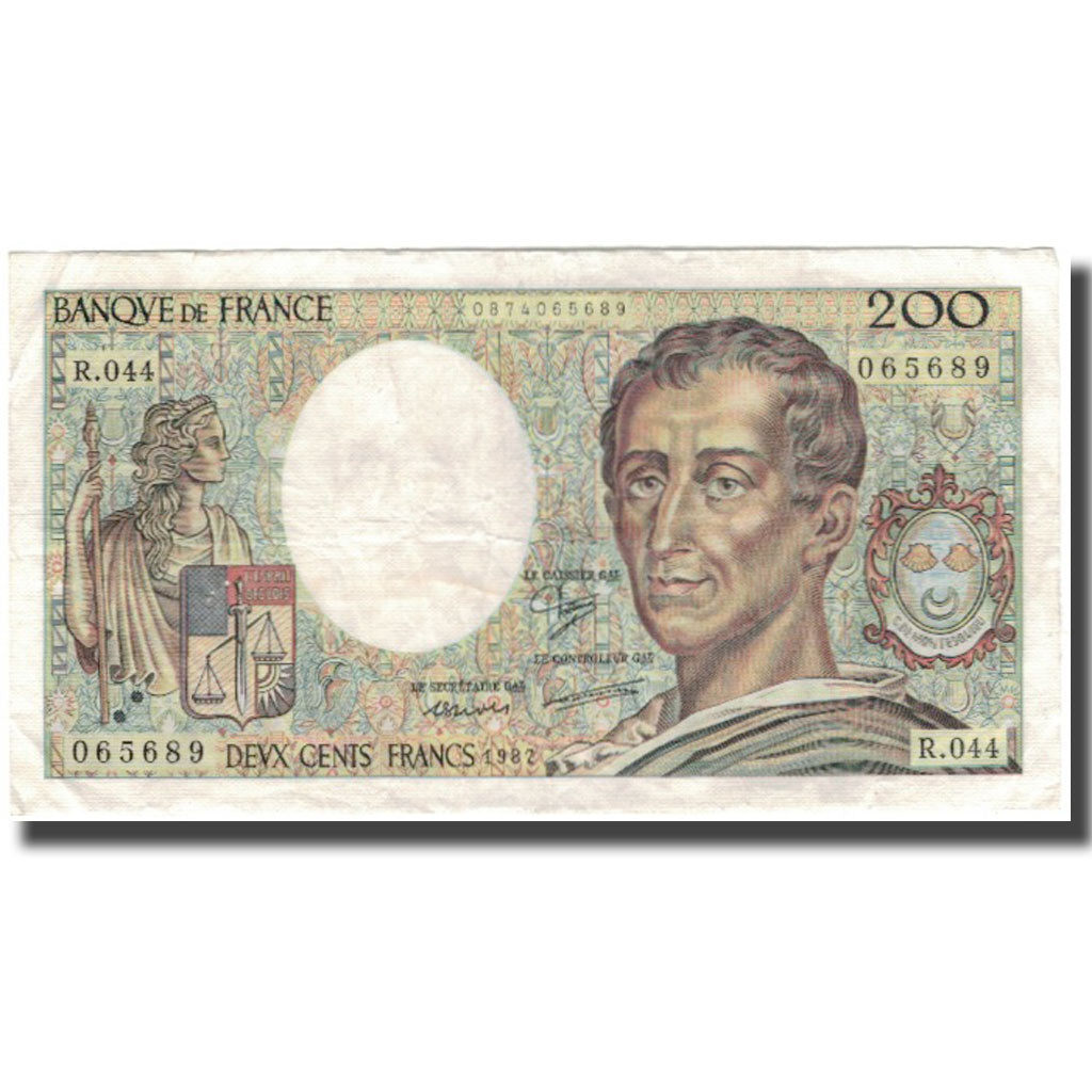 Francia, 200 Francs, Montesquieu, 1987, BC+, Fayette:70.7, KM:155a