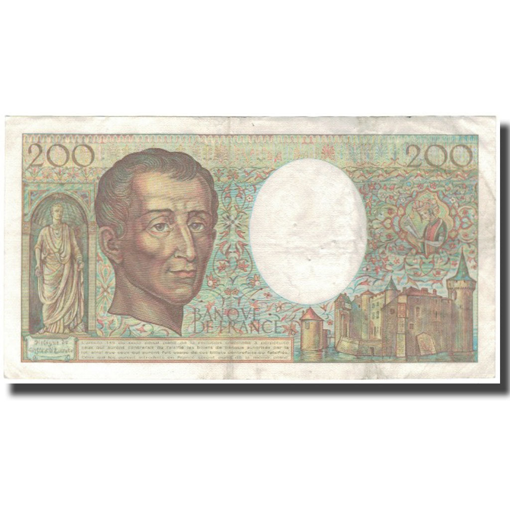 Francja, 200 Francs, Montesquieu, 1986, VF(30-35), Fayette:70.6, KM:155a