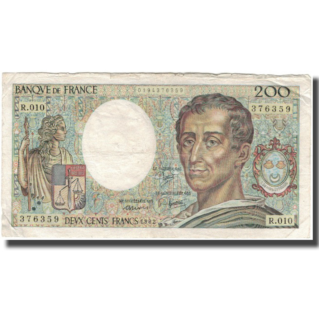 Francja, 200 Francs, Montesquieu, 1982, F(12-15), Fayette:70.2, KM:155a