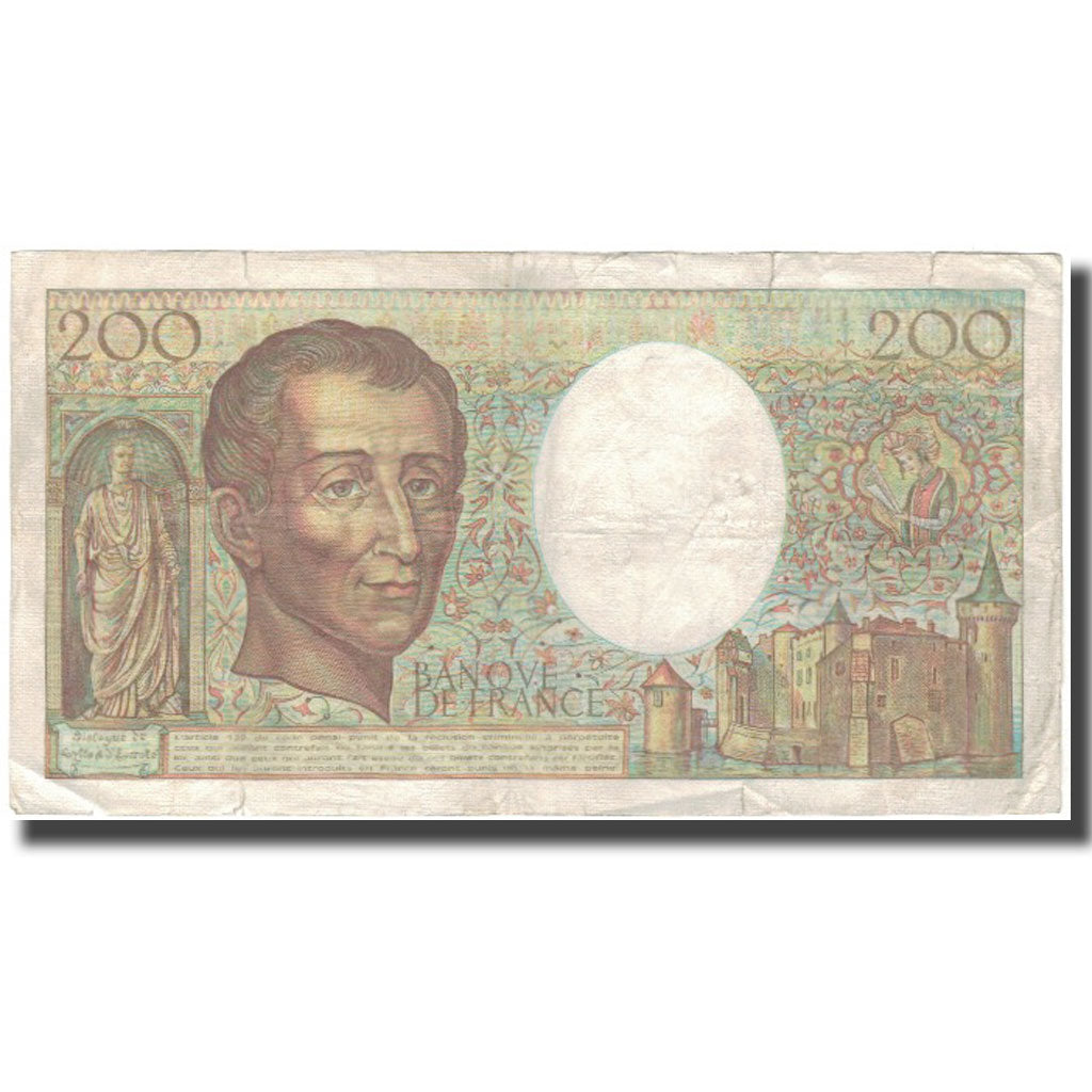 France, 200 Francs, Montesquieu, 1982, VG(8-10), Fayette:70.2, KM:155a