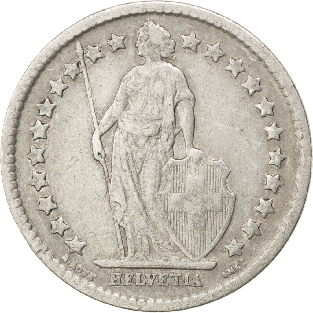 SWITZERLAND, 1/2 Franc, 1899, Bern, KM #23, VF(30-35), Silver, 18.2, 2.44