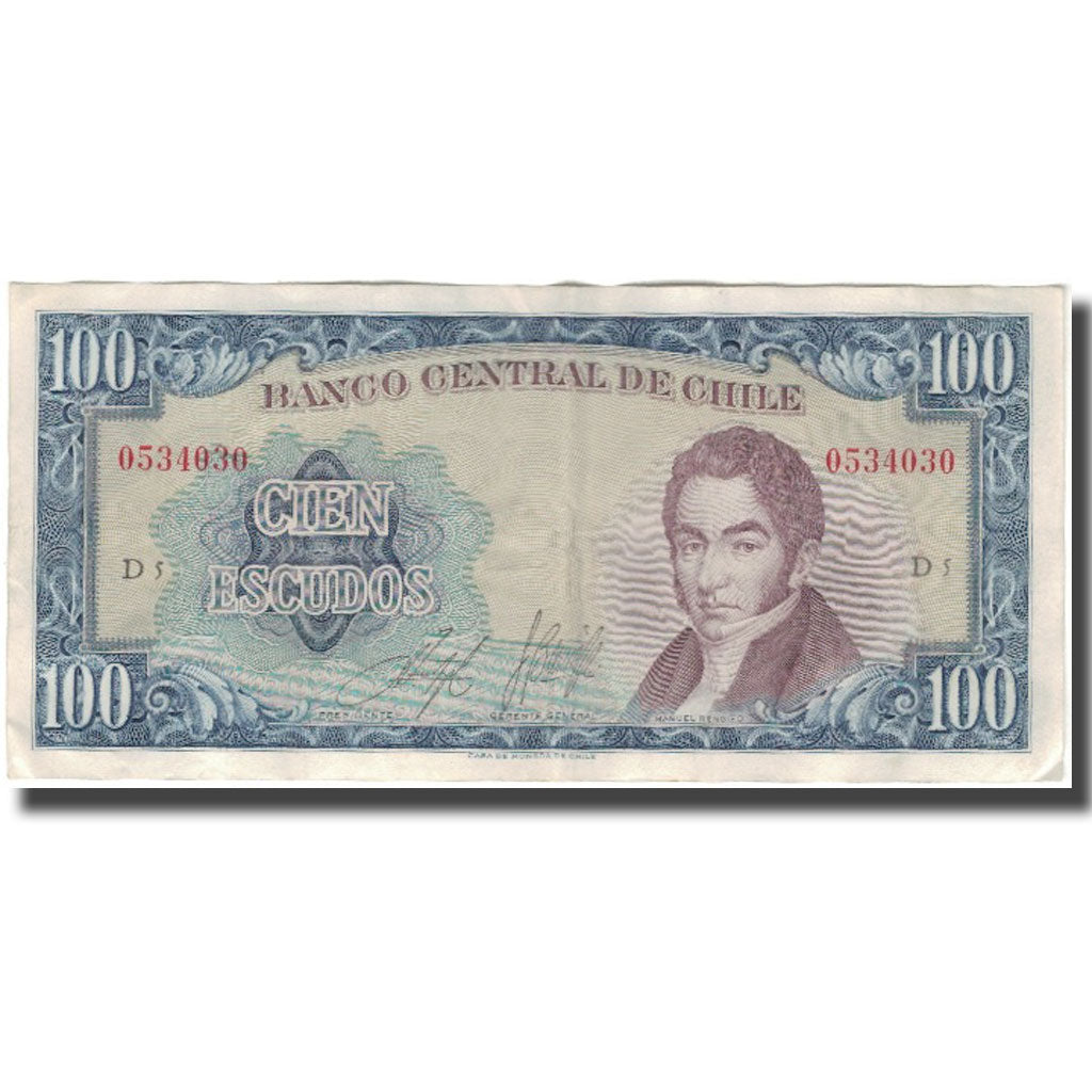 Billete, 100 Escudos, Chile, KM:141a, MBC