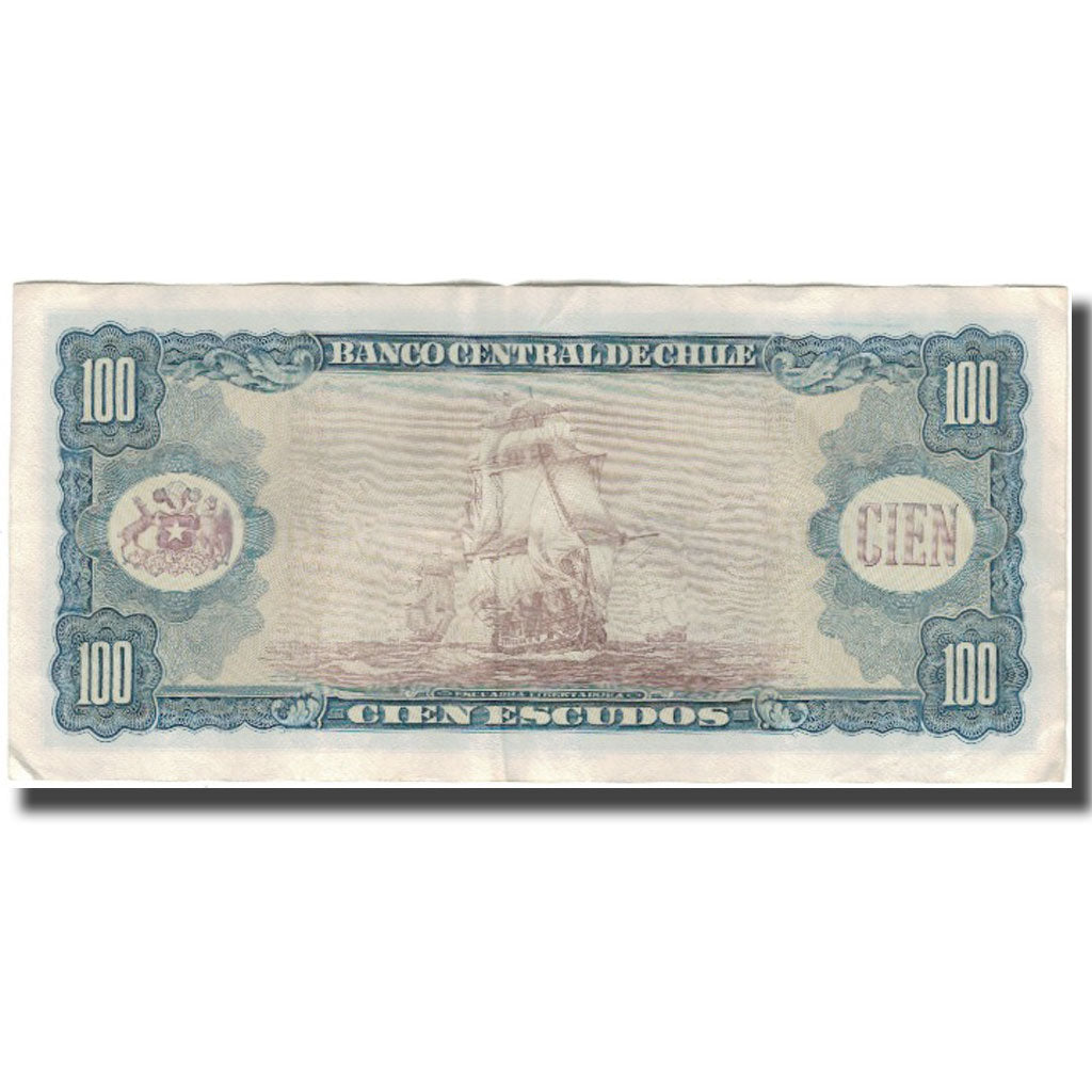 Billete, 100 Escudos, Chile, KM:141a, MBC
