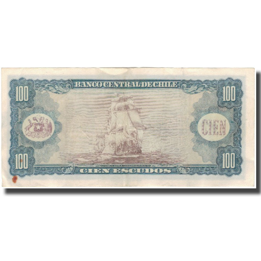Billete, 100 Escudos, Chile, KM:141a, MBC