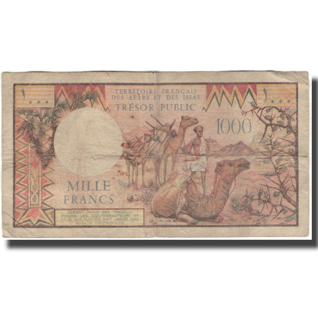 Banknote, French Afars and Issas, 1000 Francs, KM:34, VG(8-10)
