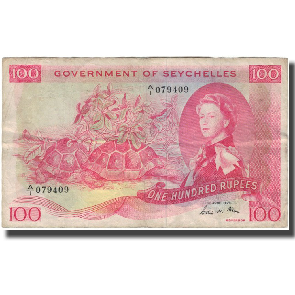 Banknote, Seychelles, 100 Rupees, 1975-06-01, KM:18e, VF(20-25)