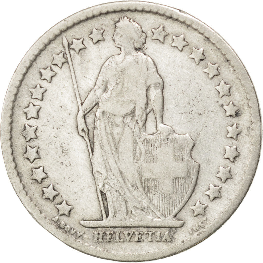 SWITZERLAND, 1/2 Franc, 1900, Bern, KM #23, VF(30-35), Silver, 18.2, 2.45