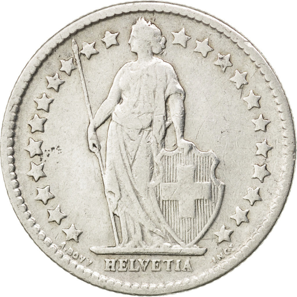 SWITZERLAND, 1/2 Franc, 1903, Bern, KM #23, EF(40-45), Silver, 18.2, 2.47