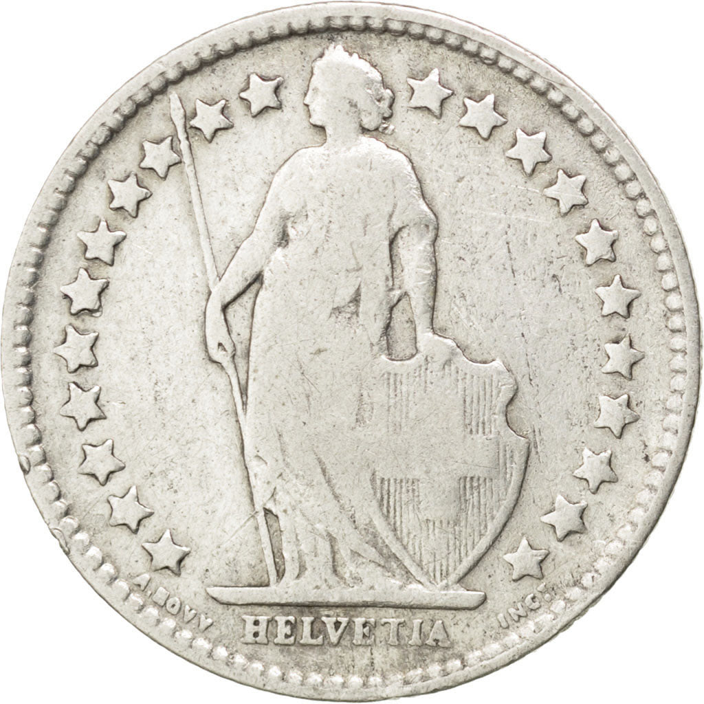 SWITZERLAND, 1/2 Franc, 1904, Bern, KM #23, VF(20-25), Silver, 18.2, 2.43